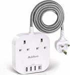 Extension Lead USB C Ports Power Strips 2 Way Outlets 4 USB Plug Socket