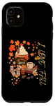 Coque pour iPhone 11 Automne Citrouille Feuilles Café Livres Épice Cosy Sock Love Pretty