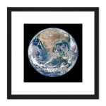 Space NASA North America From Satellite Photograph 8X8 Inch Square Wooden Framed Wall Art Print Picture with Mount