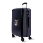 Route 66 Cabin Suitcase 55 x 40 x 20 (Extendable) – 33L – Ryanair Cabin Luggage – Airline Compatible – Lightweight and Hard Carry Case – 4 Wheels, Navy, 66x44x24 cm, Medium