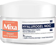 Mixa Hyalurogel Crème Hydratante Masque Visage Restauration Nuit avec Acide Hyaluronique, Peaux sensibles, Déshydratées et Fatiguées, Hydratant Jusqu'à 24 Heures, 50 ml