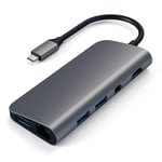 Satechi USB-C Multi-Port hub - 4K - 8 vejs - Grå