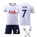 Säsongen Tottenham tröja hemma och borta barnfotbollsdräkt No.7 Sun Xingyi 28