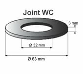 joint WC 63x32x3 mm joint mécanisme WC pour GEBERIT 10000 20000 27000