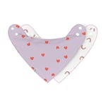 LÄSSIG Bavoir bébé écharpe triangle set 2 pcs. Coton bio Bouton-pression Réversible/Baby Bandana Happy Rascals Heart