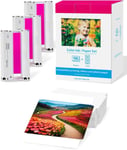 Compatible avec Canon Selphy CP1500 Papier et Cartouche 54 x 86 mm, KC-108IP (3x KC-36IP) carte Papier Photo 2.1 x 3.4 in, pour Selphy CP1500 CP1300 CP1200, 3 Cartouche d'encre et 108 papiers