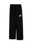 Nike Kids Girls Club Fleece Wide Leg Joggers - Black, Black, Size 3-4 Years