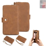 Wallet + Protective case for Motorola Moto G85 5G cover brown