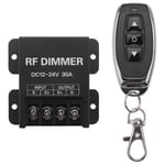 12v RF LED-dimmer trådlös ljusstyrka 3 knappar Fjärrkontroll DC 12v- 24v 30a 360w 720w för 5050 3