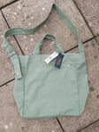 Genuine POLO RALPH LAUREN Natural Green CANVAS TOTE Shopper Bag ZIPPED POCKET