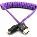 Kondor Blue Gerald Undone MK2 Mini HDMI to Full HDMI Cable 30-60cm (12"-24") Coiled (Purple)