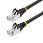 StarTech 1.5m CAT6a Ethernet Cable - Black - Low Smoke Zero Halogen (LSZH) - 10GbE 500MHz 100W PoE++ Snagless RJ-45 w/Strain Reliefs S/FTP Network