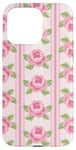 Coque pour iPhone 15 Pro Max Rose délicat motif floral rose esthétique girly