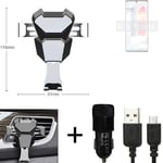 Car holder air vent mount for LG Electronics K31 + CHARGER Smartphone