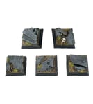 WWG Fantasy Battlefield 25mm Square Rocky Bases x 5 - 28mm Wargaming Miniature