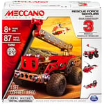 MECCANO - VEHICULES DE Secours 3 MODELES - 3 Modèles De Véhicules De Secours A Construire - Jeu de Construction avec 2 Outils Et 87 Pièces - Jouet Enfant 10 Ans et +