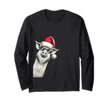 Pig Christmas Santa Hat Pajama Funny Pig Xmas Long Sleeve T-Shirt