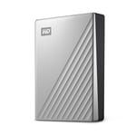 WD 6TB My Passport Ultra for Mac, portable external hard drive, USB-C, Mac Compatible, portable external storage, software with defense against ransomware, backup and password protection, Silver