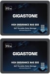 Enterprise Ssd 512Go Nas Ssd Cache (Lot De 2) 24 H/24,7 J/7 Endurance Élevée Tlc 3D Nand Serveurs Centre De Données Cloud De Stockage En Réseau Raid 2,5 Pouces Sata Disque Dur Ssd Interne