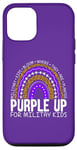 Coque pour iPhone 14 Purple Up For Military Kids Mois of Military Child Leopard