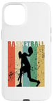 Coque pour iPhone 15 Plus Ballon de basket vintage pour homme et femme, rétro vieilli