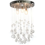 Maisonchic - Plafonnier,Lustre Luminaire avec perles de cristal Argenté Sphère 3 ampoules G9 ASAF37974