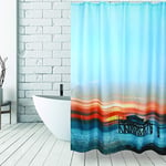 MSV Rideau de Douche Anti-moisissures et antibactérien Lavable avec 12 Anneaux de Rideau de Douche Polyester Coucher de Soleil 180 x 200 cm