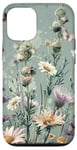 iPhone 15 Sage Green Boho Botanical Wildflowers Plants Case