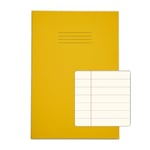 Rhino A4 Special Exercise Book 48 Page Yellow with Tinted Cream Paper