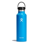 HYDRO FLASK - Gourde Isotherme 621 ml (21 oz) - Bouteille Inox à Isolation Sous Vide - Bouchon Antifuite et Revêtement par Poudre - Sans BPA - Ouverture Standard - Pacific