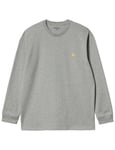 Carhartt WIP Chase Long Sleeve Tee - Grey Heather Colour: Heather Grey, Size: XX Large