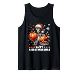 Skeleton Halloween Mery Christmas Happy Hallothanksmas Tank Top