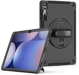 honju FIT Rugged Étui de Protection avec Support Rotatif et dragonne Compatible avec Samsung Galaxy Tab S9 Ultra/Galaxy Tab S10 Ultra (5G et WiFi) avec dragonne rotative et Support pour Samsung S-Pen