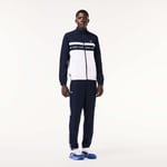 Lacoste Mens Sportsuit Tennis Tracksuit in Navy-White Cotton - Size Small