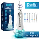 Water Dental Oral Irrigator Cordless Water Flosser  Teeth Cleaner 6 Jet Tips