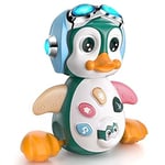 MOONTOY Jouet Musical Enfant 1 an, Rampants avec Musique et lumières,Jouet pour Bébé Pingouin 6-12 Mois, Jouet éducatif d’éveil pour Garçon Fille,Cadeaux Jouet Précoces 6 9 12 24 Mois