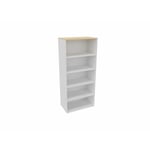 Etagère de bureau H 180 cm Métis Blanc perle, aluminium ou anthracite RANGEMENT PRO : armoire sans porte A/H180 DL100xP47/coloris blanc perle/ft hêtre