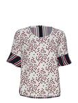 Gerry Weber Blouse Short-Sleeve T-shirts & Tops Short-sleeved Creme [Color: ECRU/ BLUSH/ BLUE PRINT ][Sex: Women ][Sizes: 38,40 ]