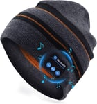 Bonnet Bluetooth,Unisexe sans Fil V5.0 Knit Cap Casque Bonnet Bonnet,Lavable Chapeau Casque Bluetooth avec Micro Haut-parleurs stéréo intégrés Cadeau pour Homme Femme