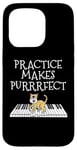 Coque pour iPhone 15 Pro Chat piano, pianiste, professeur de piano