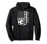 Soccer Abuela America Flag Vintage Christmas Xmas Pullover Hoodie