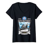 Womens American Aircraft Stealth Bomber F117 Nighthawk V-Neck T-Shirt