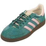 adidas Handball Spezial Womens Fashion Trainers in Green Pink - 5 UK