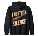 I Destroy Silence Didgeridoo Player Funny Music Zip Hoodie