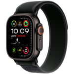 Apple Watch Ultra 2 GPS + Cellular 49mm Black Titanium Case Trail Loop S/M MX4U3 - Unisex - 49 mm - Smartwatch - Quartz m. Oplader - Safirglas