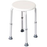 HOMCOM Tabouret de Douche réglable en Hauteur siège de Douche Ergonomique Pieds antidérapants Charge Max. 136 Kg alu HDPE Blanc