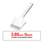 QJH-Outil professionnel de poinçonnage du cuir,burin,fourchette polie,poinçonnage du cuir,ensemble d'outils d'artisanat,couture de dentelle,perforateur de bricolage - Type 3.85mm 9teeth