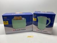 Russell Hobbs Eden Jug Kettle 2 Slice Toaster Set Pistachio Green Matching #7952