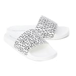 Armani Exchange All Over Logo White Sliders Sandals Slides Size UK 6.5 BNWT