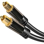 Câble audio optique Toslink 1 mètre (stéréo Dolby Digital, DTS, mâle vers mâle) Pro Series, noir, idéal pour les connexions audio de haute qualité, home cinéma et systèmes audio.